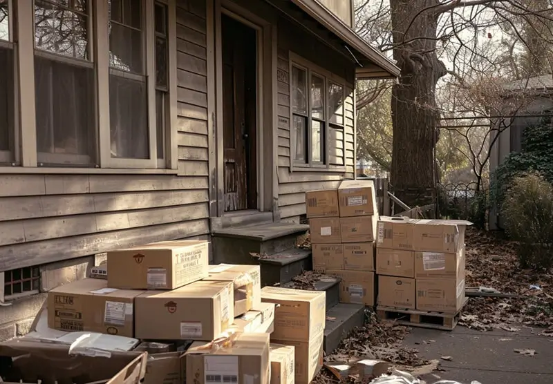 Rubbish and unwanted items cleared from outside a house in Australia
