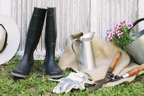 Outdoor garden items ready to move